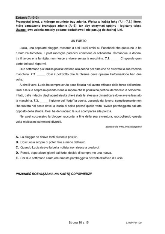Matura próbna 2021: Język WŁOSKI. Odpowiedzi i arkusze sprawdzisz TUTAJ [ARKUSZE CKE]