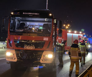 Karambol na moście Gdańskim. Lądował śmigłowiec LPR