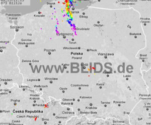 Burze w Polsce, 29.07.2012 - MAPA z godz. 9.15 - 11.15