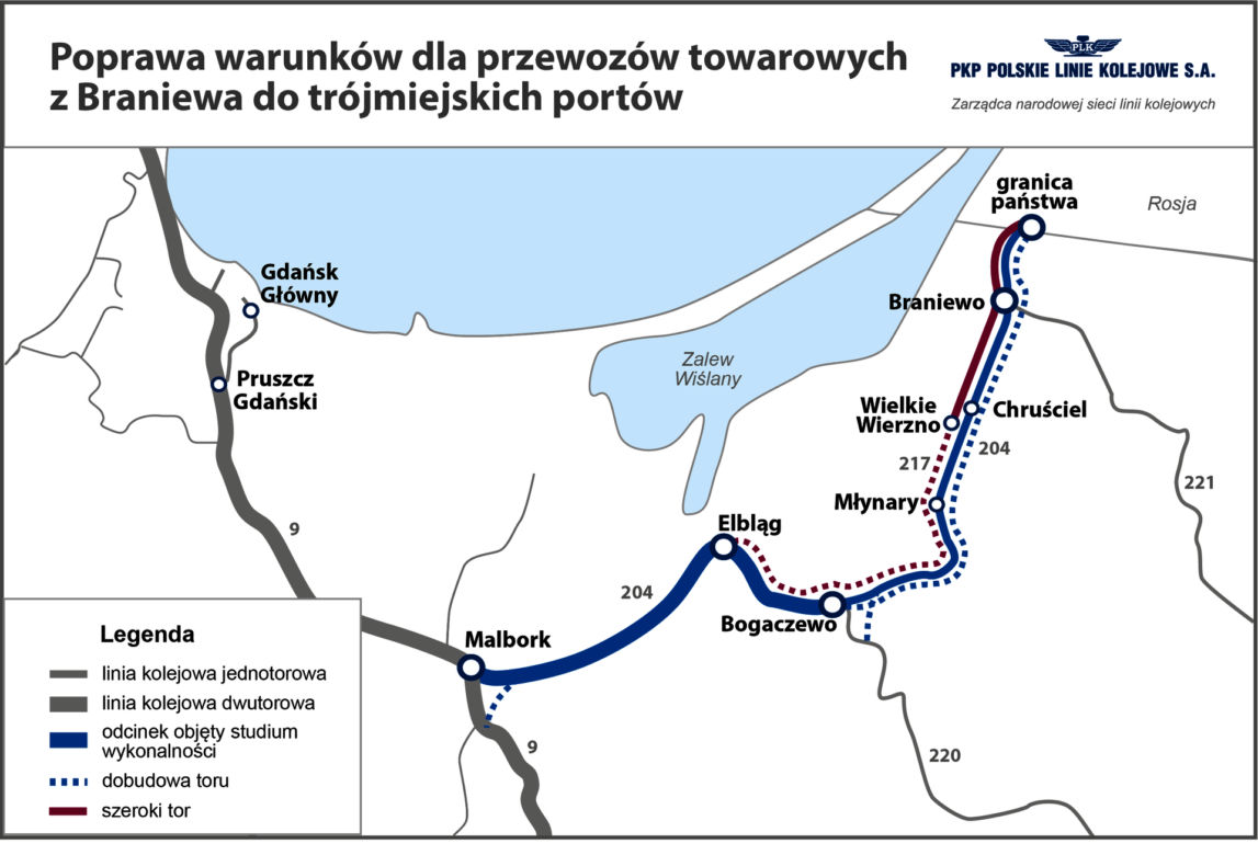 Lepsze warunki kolejowych przewozów między Braniewem a portami Trójmiasta