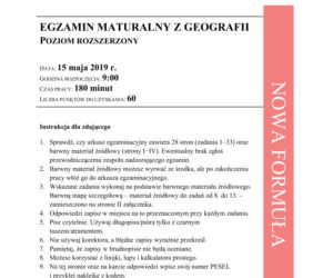 ARKUSZE CKE - Matura geografia - poziom podstawowy i rozszerzony 2019