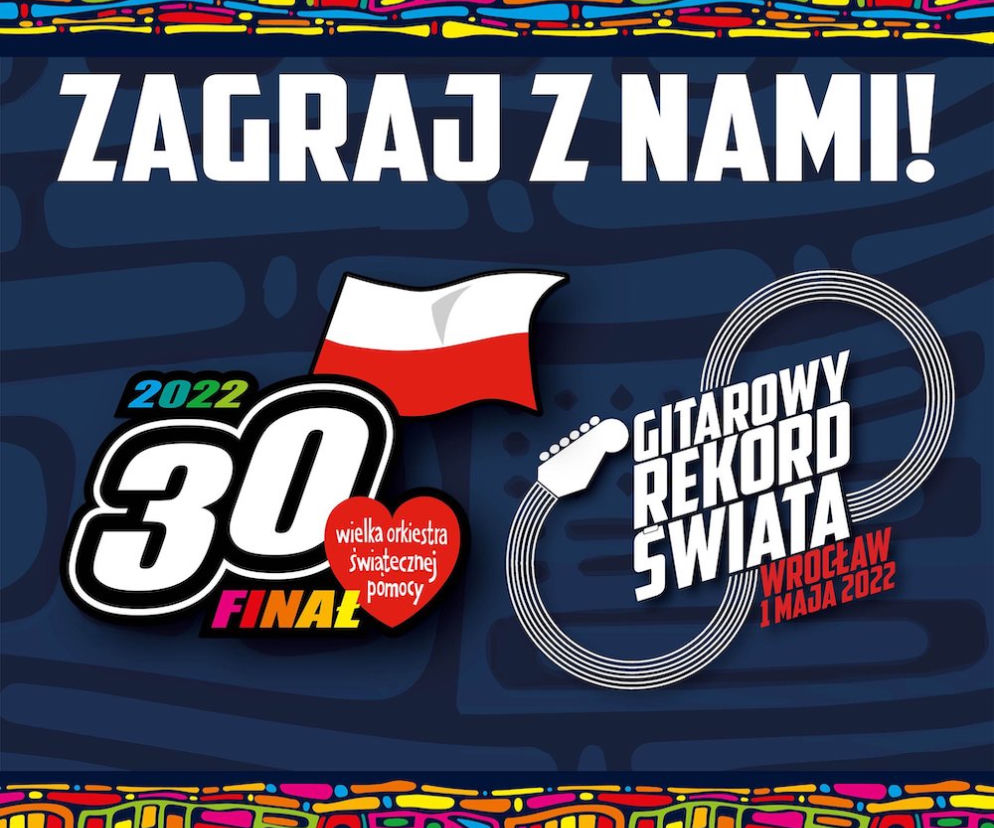 Gitarowy Rekord Świata na finale WOŚP we Wrocławiu. Do wygrania występy z mistrzami gitary! 