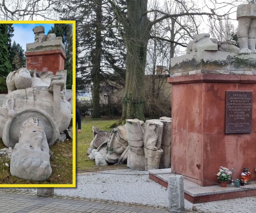 Dewastacja na cmentarzu w Koszalinie. Ktoś zniszczył pomnik żołnierza radzieckiego