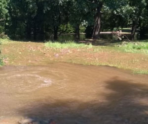 Park Skaryszewski pod wodą. Pękła rura wodociągowa