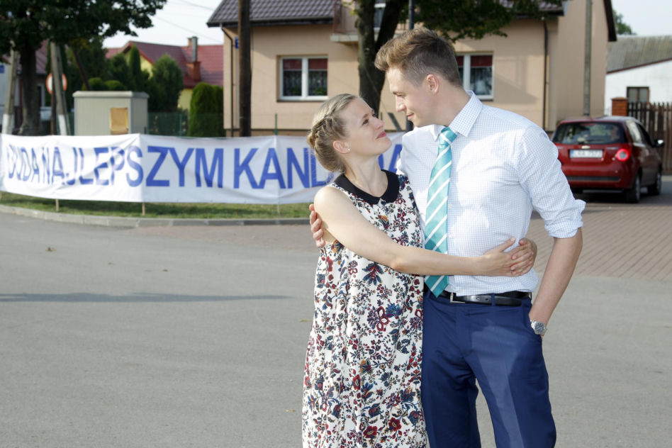 Ranczo 9 sezon. Klaudia (Marta Chodorowska), Fabian Duda (Piotr Ligienza) - wrzesień 2014 r.