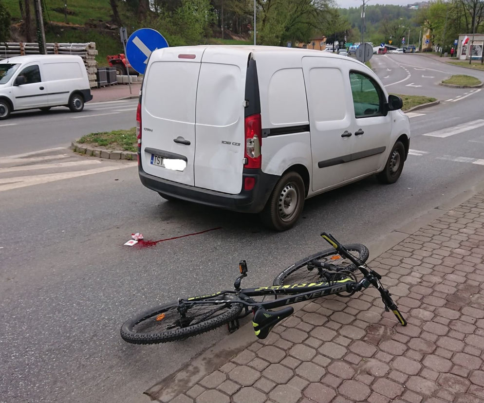 rower wypadek