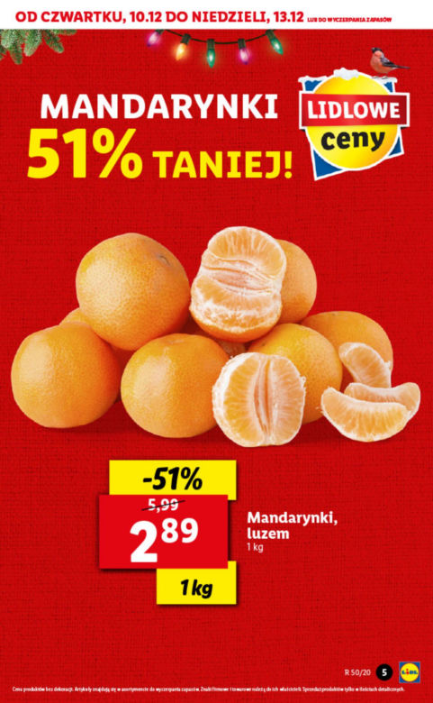  mandarynki luzem  cenie 2,89 zł/1 kg
