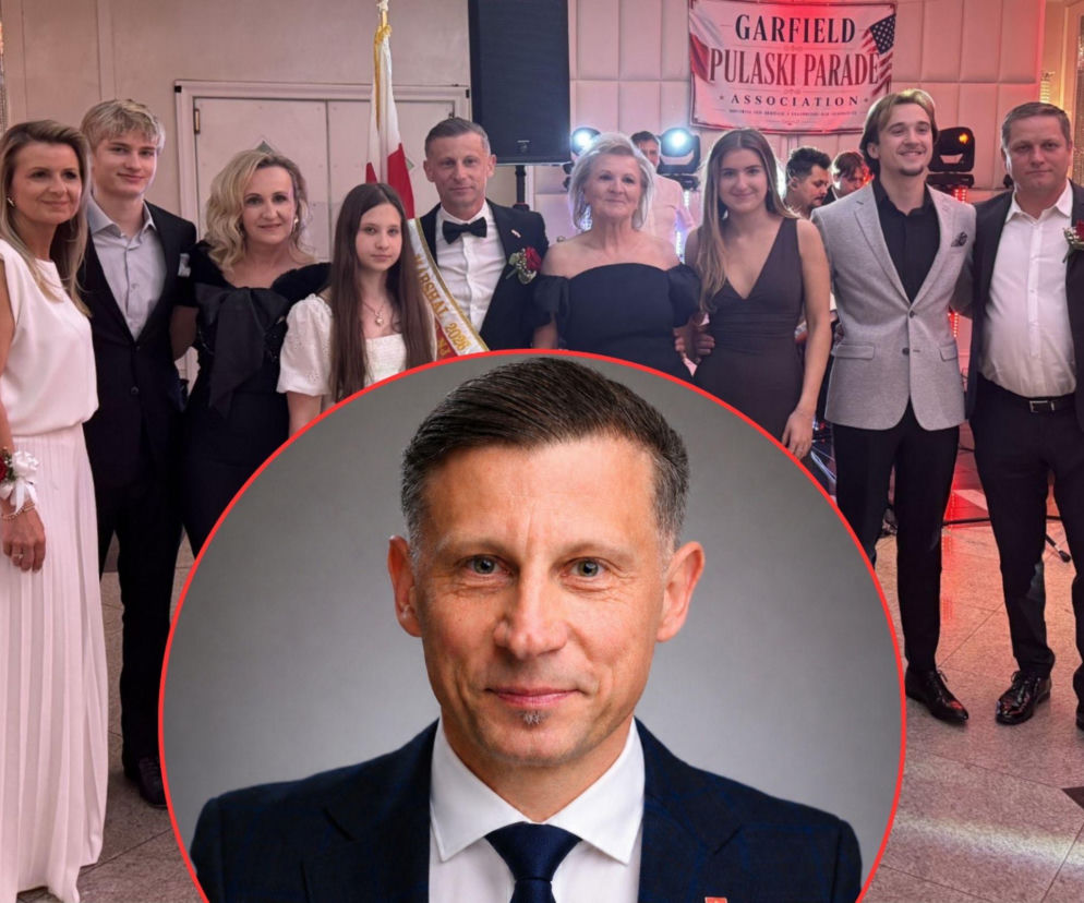 Tomasz Popławski z rodziną. Na miniaturze jego portret. O Marszałku Kontyngentu Garfield przeczytasz na SE USA.