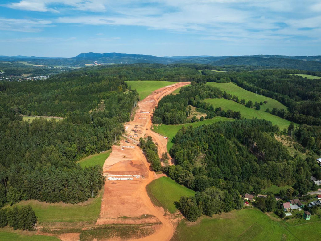 Autostrada D11 w Czechach - zdjęcia z budowy - sierpień 2025