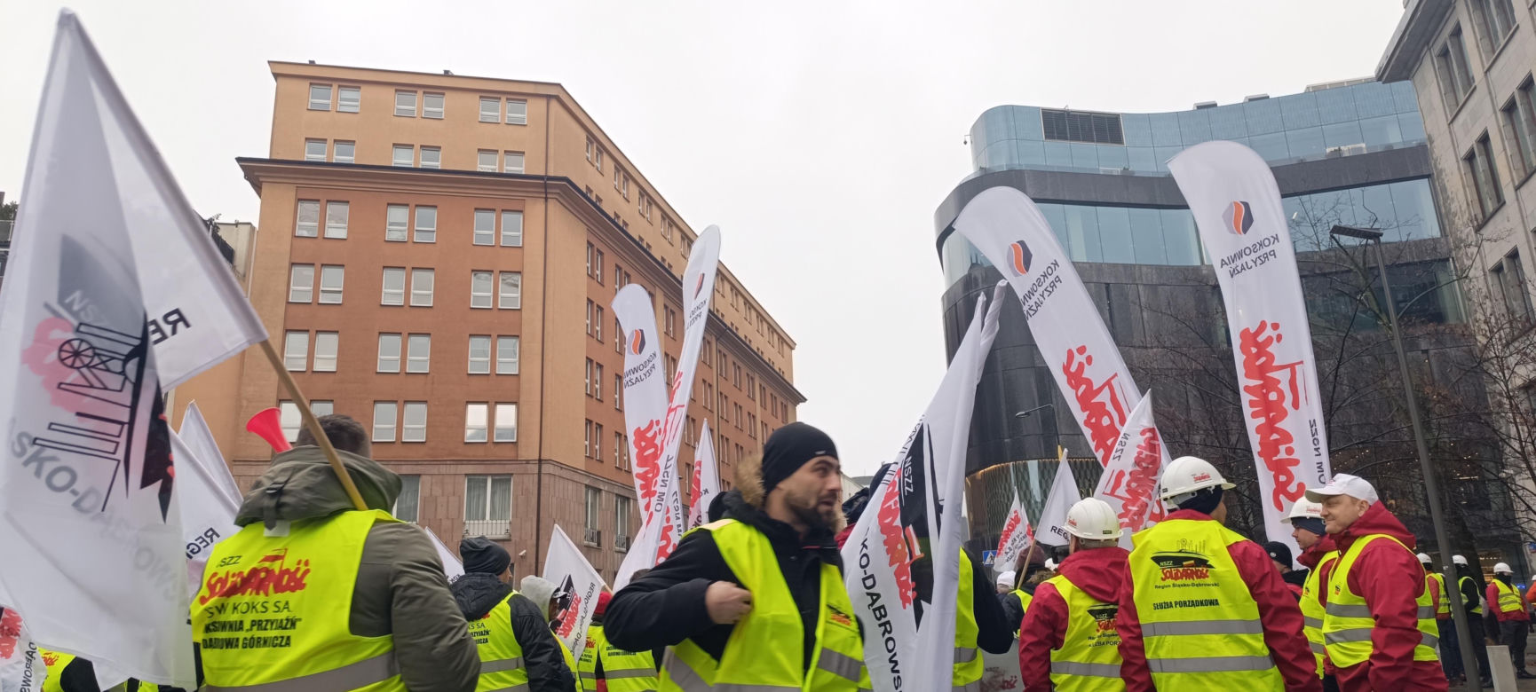 Protest górników w Warszawie