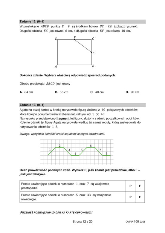 Egzamin ósmoklasisty 2023: matematyka. Zadania, arkusze CKE i odpowiedzi z matematyki [24.05.2023]