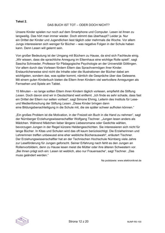 Matura 2024: język niemiecki poziom rozszerzony ARKUSZ CKE [NOWA FORMUŁA 2023]