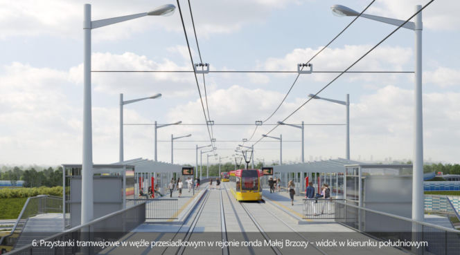 Projektowany tramwaj na Zieloną Białołękę w Warszawie