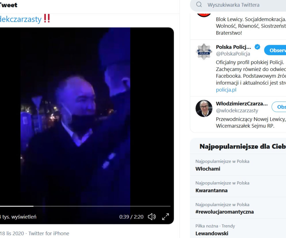 Strajk Kobiet. Zamieszanie z Włodzimierzem Czarzastym. Jest nagranie