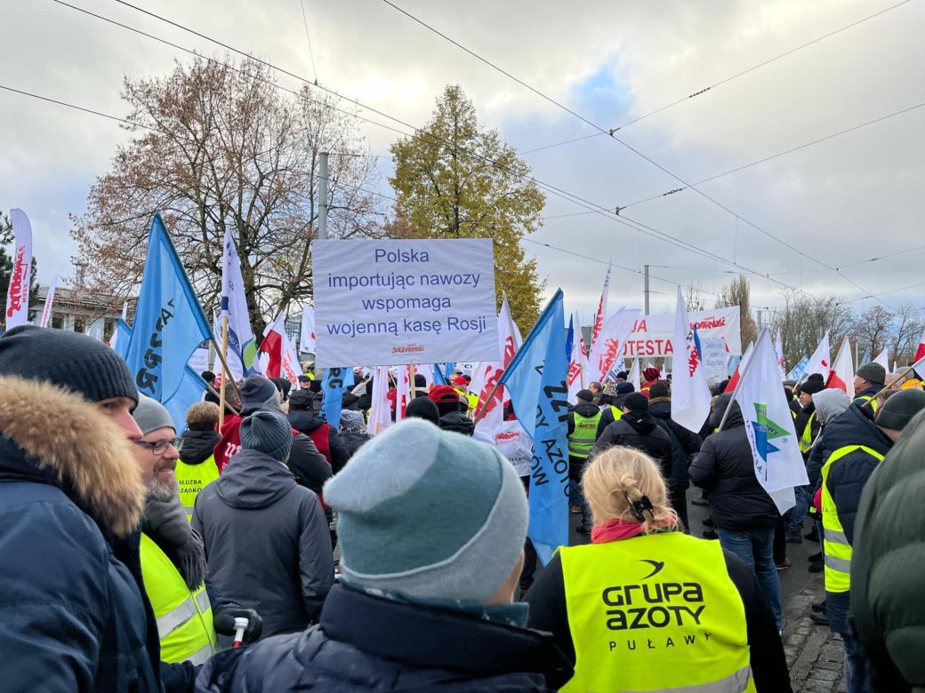 Protest związkowców w Szczecinie