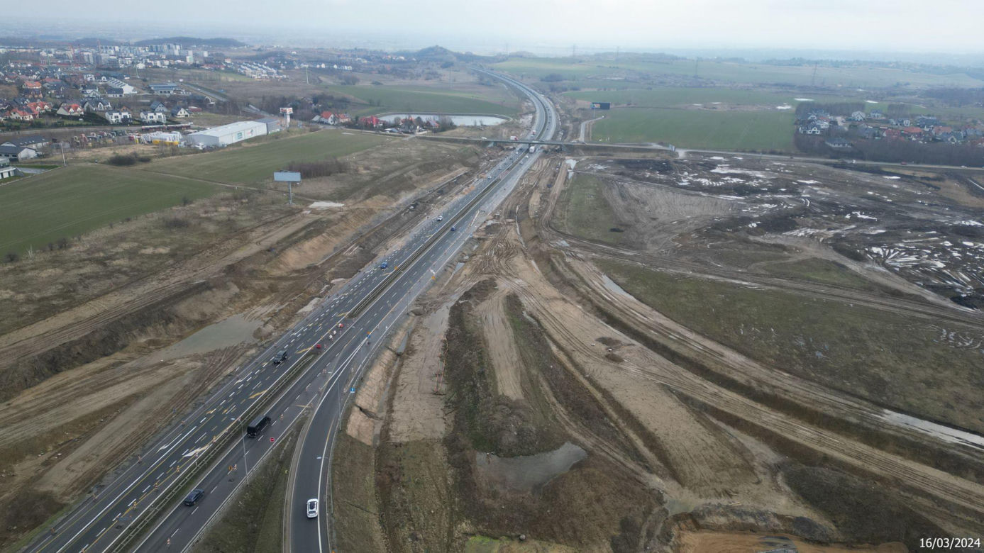 Budowa obwodnicy Metropolii Trójmiejskiej - zdjęcia marzec 2024