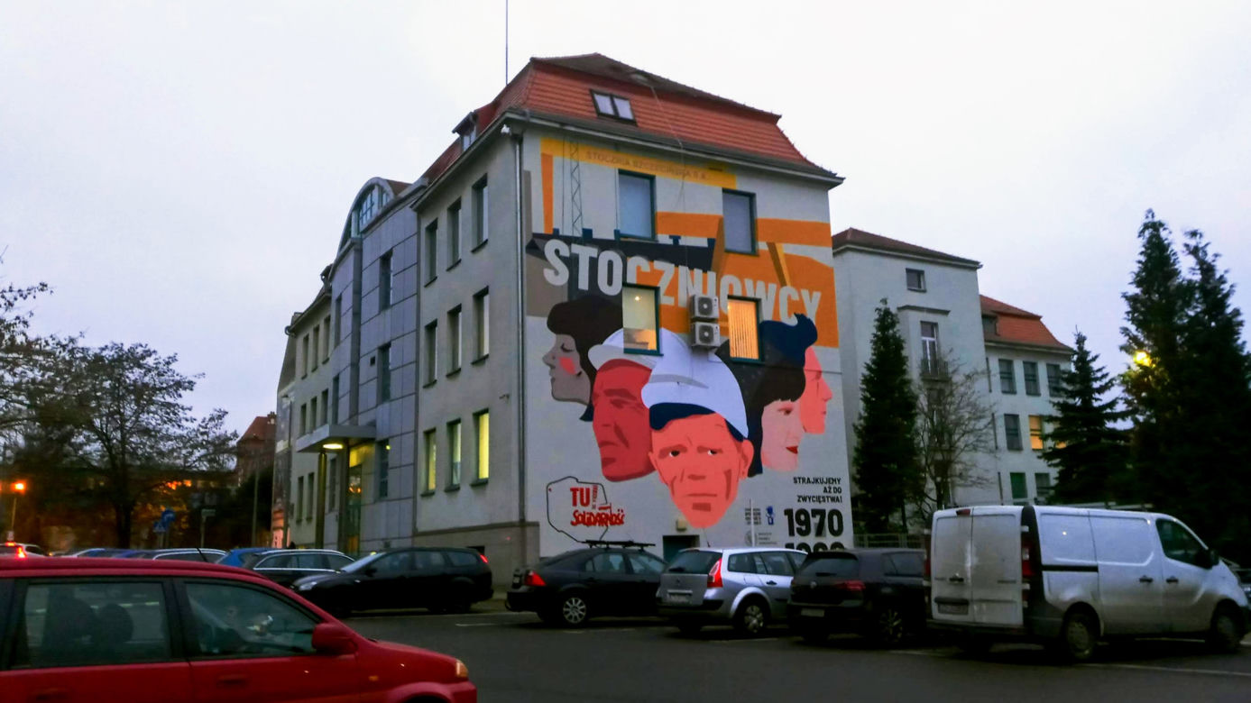 Mural na rocznicę Szczecińskiego Grudnia 1970