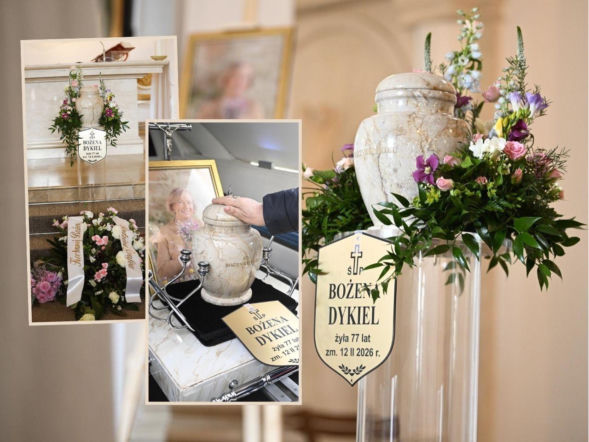 Nie było trumny na pogrzebie Bożeny Dykiel. Urnę ozdobiono kwiatami o wyjątkowym znaczeniu