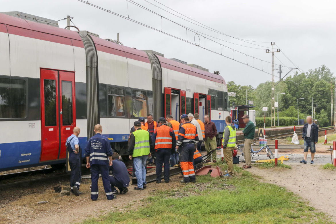 Wypadek zatrzymał WKD