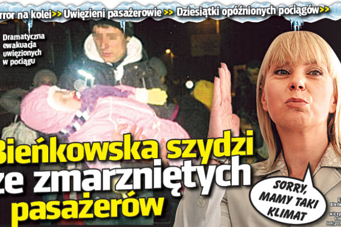 Bieńkowska szydzi ze zmarzniętych pasażerów