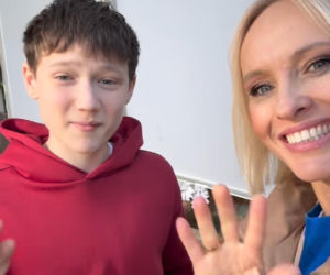 M jak miłość po wakacjach na planie. Franek (Jarosław Śmigielski), Dorota (Iwona Rejzner)