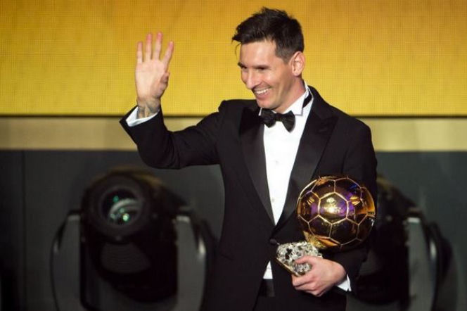 Leo Messi ze Złotą Piłką