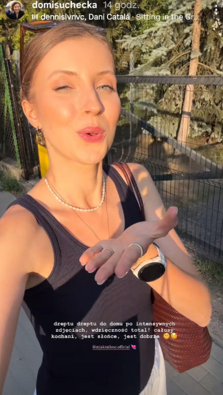 M jak miłość. Dominika Suchecka (Natalka) na planie