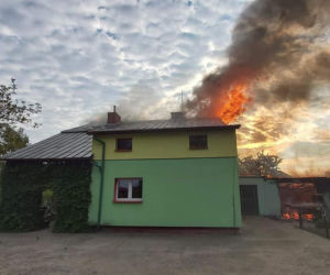 Wielki pożar domu koło Wągrowca