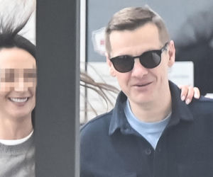 Marcin Mroczek z dziewczyną w cukierni