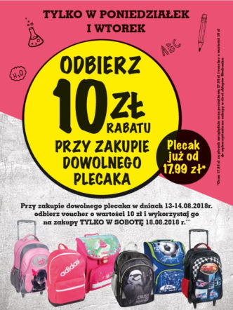 Biedronka rozdaje bony za zakup plecaków