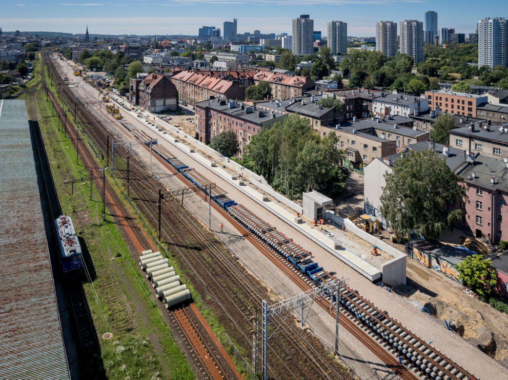 Przebudowa węzła kolejowego w Katowicach - sierpień 2025