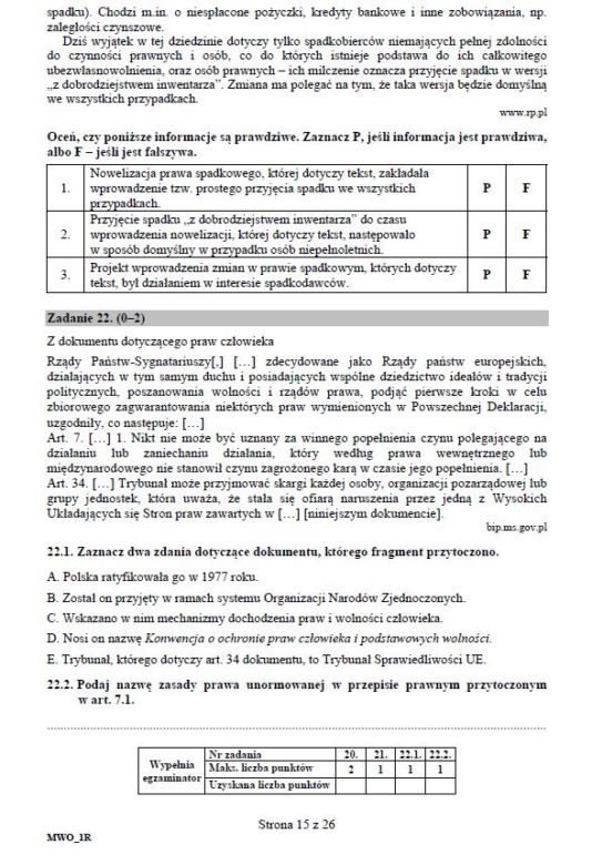 Matura 2018 WOS rozszerzony