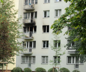 Pożar w bloku na Stegnach 