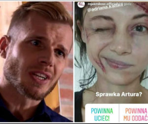 Iza (Adriana Kalska) z M jak miłość pobita przez Artura - głosowanie