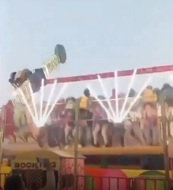 Rozpędzona karuzela z ludźmi runęła na oczach tłumu! Jedna osoba zginęła, 13 rannych