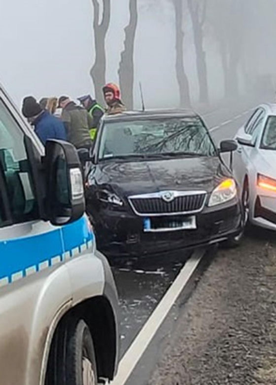 Karambol na drodze do Mławy. Fragmenty roztrzaskanych aut powpadały do rowów. „Na miejscu pracują służby”