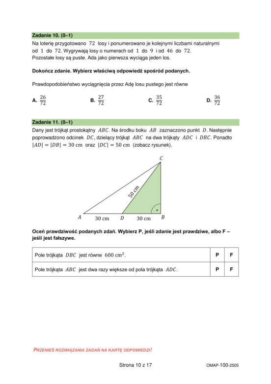 Egzamin ósmoklasisty 2025 - matematyka