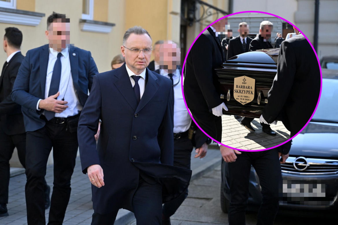 Andrzej Duda na pogrzebie Barbary Skrzypek