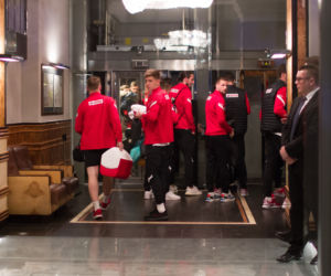 Reprezentacja w hotelu po meczu Polska - Szwecja