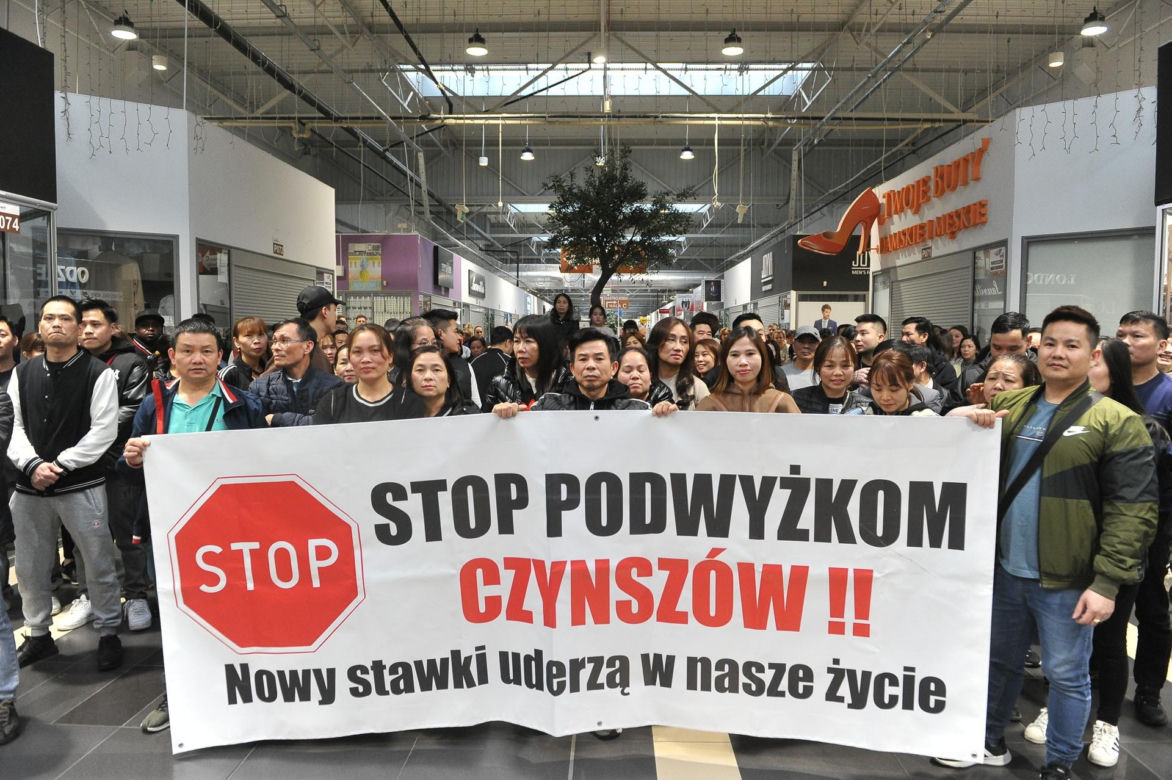 Krzyki w warszawskim centrum handlowym. Najemcy z Marywilskiej protestują 