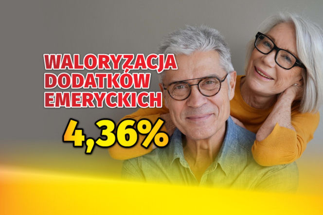 Waloryzacja dodatków emeryckich 4,36 proc.
