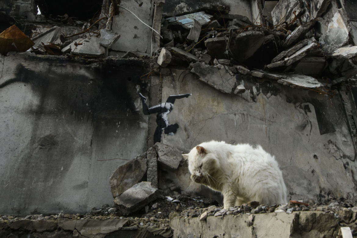 Banksy tam był. Powstała seria ulicznych graffiti w Ukrainie