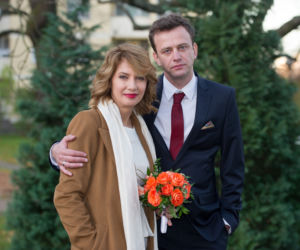 Na Wspólnej po wakacjach 2014. Basia (Grażyna Wolszczak), Krzysztf Smolny (Łukasz Konopka),