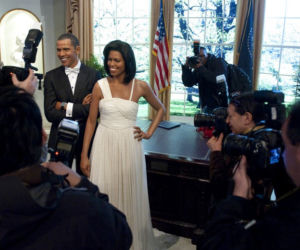 Michelle i Barack Obama z wosku