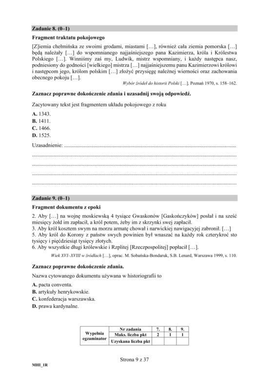 ARKUSZE CKE - Matura historia 2019