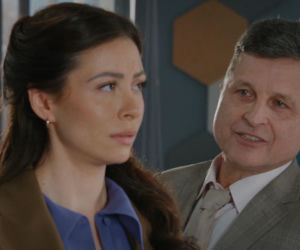 M jak miłość odc. 1945. Joanna (Dominika Sakowicz), lekarz Wojtek (Józef Hamkało)
