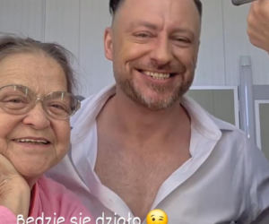 Barwy szczęścia nowy sezon na planie. Maciej Wilk (Adam Szczyszczaj), Lucyna (Grażyna Zielinska)
