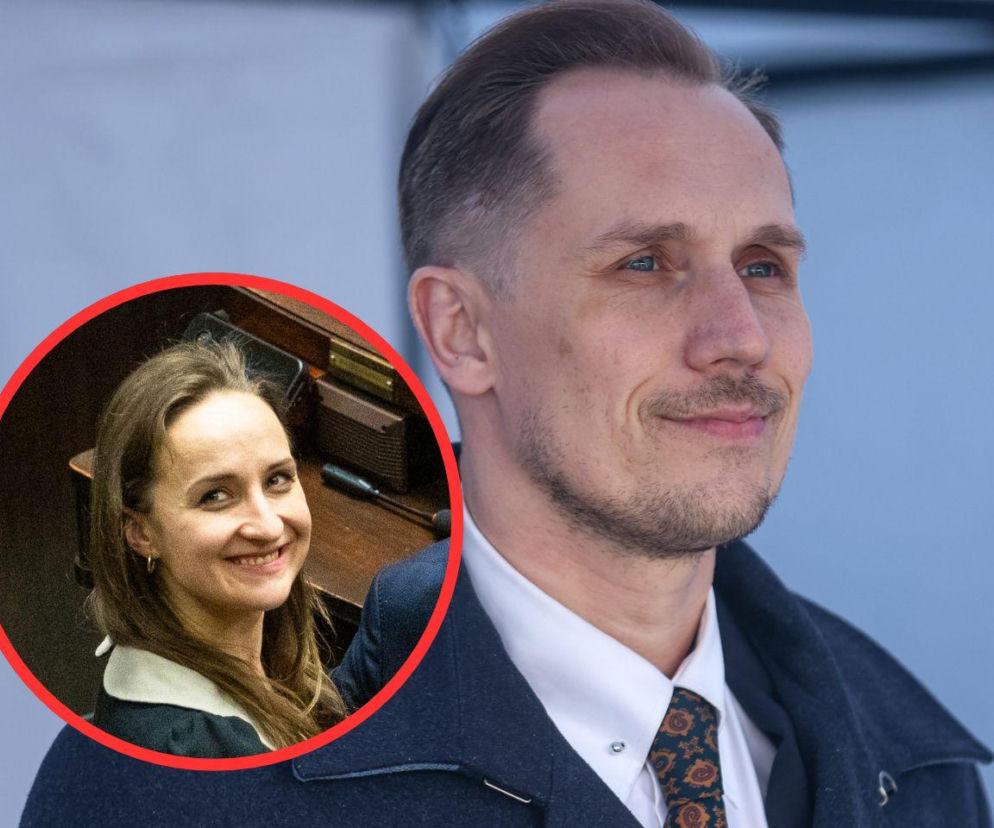 Konrad Berkowicz, a na miniaturze Karina Bosak. O reakcji posłanki na słowa polityka przeczytasz w serwisie Eska.