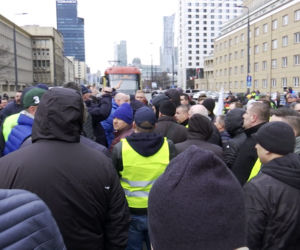 Protest taksówkarzy w Warszawie