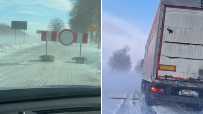 Zamieć śnieżna uwięziła kierowców w samochodach